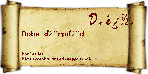Doba Árpád névjegykártya