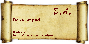 Doba Árpád névjegykártya