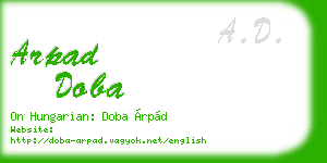 arpad doba business card