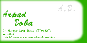 arpad doba business card